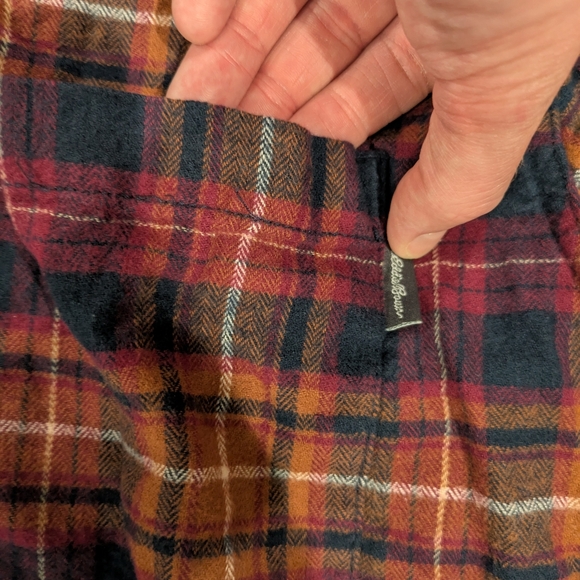 Eddie Bauer Red and Brown Plaid Button-Down Shirt - Picture 3 of 11